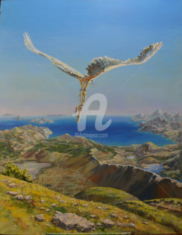 Painting titled "Daedalus" by Gennady Zmitrovich, Original Artwork, Oil