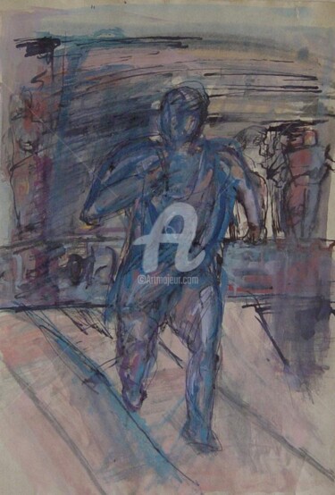 Disegno intitolato "arrivo solitario" da Bruno, Opera d'arte originale, Altro