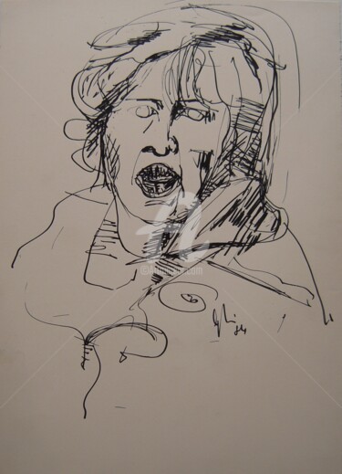 Disegno intitolato "la ribelle" da Bruno, Opera d'arte originale, Inchiostro