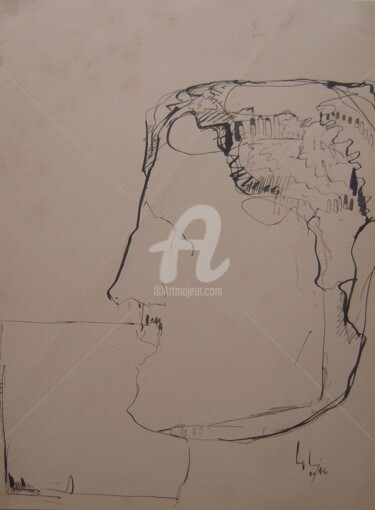 Disegno intitolato "compagno di lavoro" da Bruno, Opera d'arte originale, Inchiostro