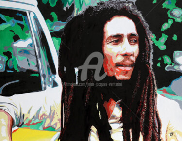 Ζωγραφική με τίτλο "Bob Marley / 2" από Jean-Jacques Venturini, Αυθεντικά έργα τέχνης, Λάδι