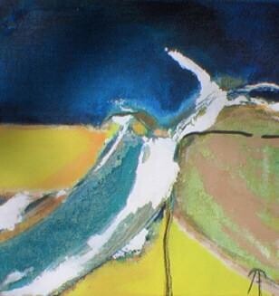 Peinture intitulée "serie mediterranee 1" par France Turbang, Œuvre d'art originale, Huile
