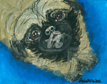 Painting titled "Peke-Up" by Ania M Milo, Original Artwork, Acrylic
