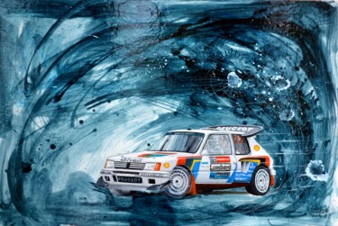 绘画 标题为“PEUGEOT 205” 由Michel Michaux, 原创艺术品, 油