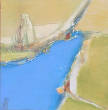 Peinture intitulée "L'ermite (sm 23)" par France Turbang, Œuvre d'art originale, Huile