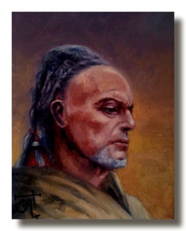 Peinture intitulée "the-barbarian-24x30…" par Emilio Paintings, Œuvre d'art originale, Huile