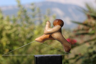Sculpture intitulée "Petit coureur" par Max Bernard, Œuvre d'art originale, Bois