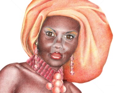 Dessin intitulée "Mwayé" par Weyah, Œuvre d'art originale, Crayon