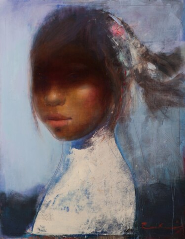 Peinture intitulée "java-girl" par Ilgvars Zalans, Œuvre d'art originale, Huile