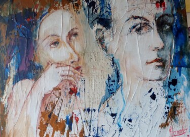 Peinture intitulée "les mots murmurés" par Eve Hernandez, Œuvre d'art originale, Acrylique