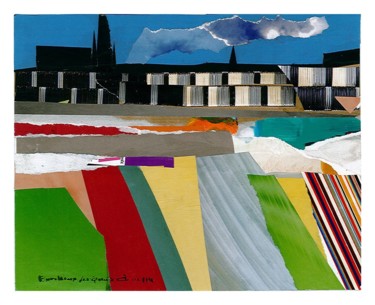 Peinture intitulée "Bordeaux Les Quais" par Martin Jobert, Œuvre d'art originale