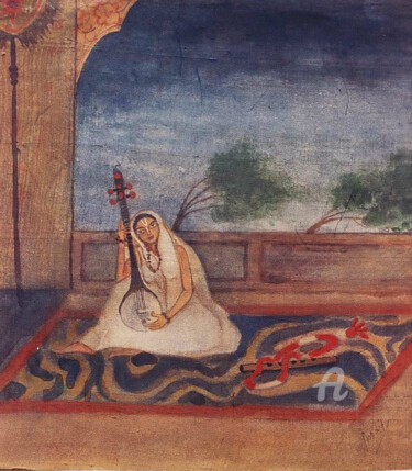 Meera Malhar Painting titled "Meera Malhar" by Prodip Kumar Sengupta, Original Artwork, Watercolor