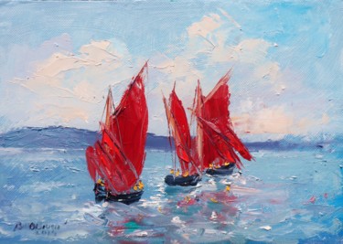 제목이 "Galway Hooker Regat…"인 미술작품 Bill O'Brien로, 원작, 기름