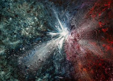 Poussières d'étoile Painting titled "Poussières d'étoile" by Estelle Barbet, Original Artwork, Acrylic