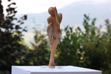 Sculpture intitulée "Coureur à pieds" par Max Bernard, Œuvre d'art originale, Bois
