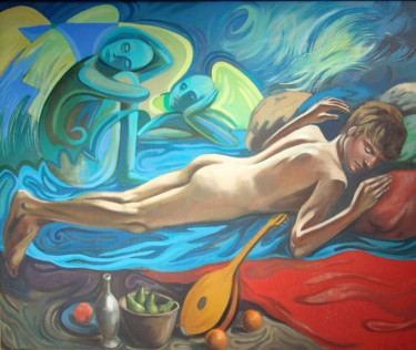 Painting titled "Let's wait...." by Rita Pranca, Original Artwork, Oil