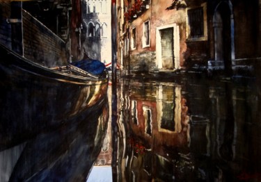 Peinture intitulée "À la poursuite de l…" par Paul Dmoch, Œuvre d'art originale, Aquarelle