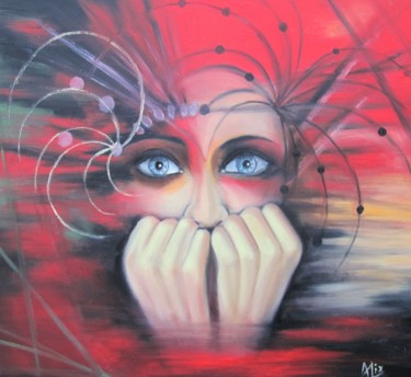 Peinture intitulée "Angoisse" par Alix, Œuvre d'art originale, Huile