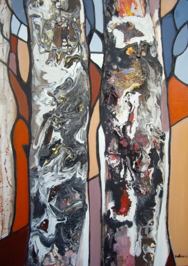 Painting titled "Cache-cache dans la…" by Sylvie Oliveri, Original Artwork, Acrylic