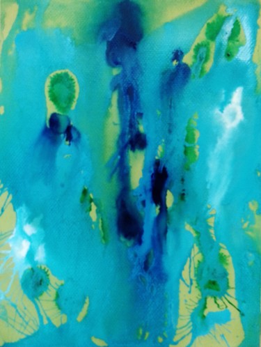 Peinture intitulée "Océan 4" par Brigitte Mathé (MBL), Œuvre d'art originale, Aquarelle