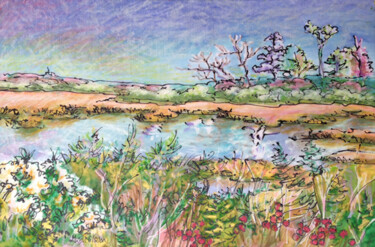 Schilderij getiteld "Coming in for a Lan…" door Gloria Nilsson, Origineel Kunstwerk, Anders