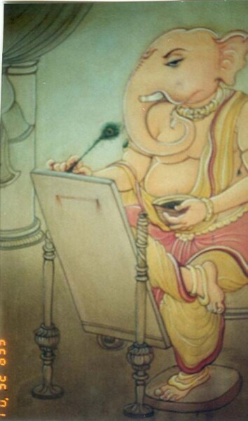 Painting titled "Ganesha 1" by Suddha Sama, Original Artwork, Watercolor
