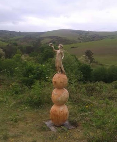 Sculpture intitulée "L'enfant et l'oisea…" par Frédéric Boiron, Œuvre d'art originale