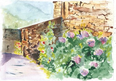 Pintura intitulada "Piodão - casa de xi…" por Isabel Alfarrobinha, Obras de arte originais, Aquarela