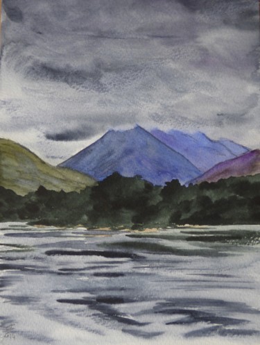 Peinture intitulée "Storm gathering on…" par Véronique Crombé, Œuvre d'art originale, Aquarelle