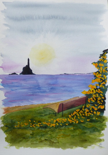 Peinture intitulée "Improbable view of…" par Véronique Crombé, Œuvre d'art originale, Aquarelle