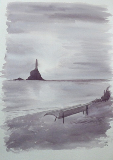 Peinture intitulée "Improbable view of…" par Véronique Crombé, Œuvre d'art originale, Encre