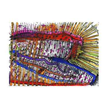 Dessin intitulée "Nos-âmes-qui-flotte…" par Jeff, Œuvre d'art originale