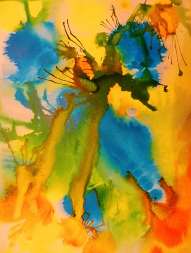 Peinture intitulée "Ocean 11" par Brigitte Mathé (MBL), Œuvre d'art originale, Aquarelle