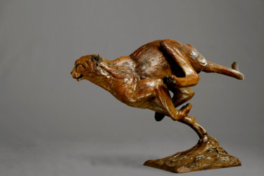course du guépard Sculpture intitulée "course du guépard" par Vassil, Œuvre d'art originale, Métaux