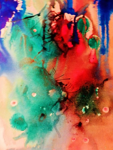 Peinture intitulée "Océan 13" par Brigitte Mathé (MBL), Œuvre d'art originale, Aquarelle