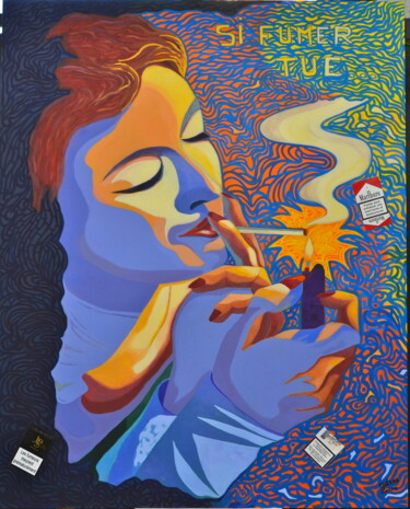 绘画 标题为“"SI FUMER TUE" N°1” 由François Milcar, 原创艺术品