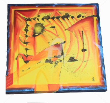 Painting titled "Lava flow abstracti…" by Jez Bb, Original Artwork, Oil