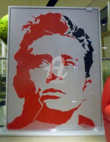 Printmaking titled "James Dean O1 / JD…" by Manuel W. Stepan, Original Artwork, Analog Print Mounted on Wood Stretcher frame