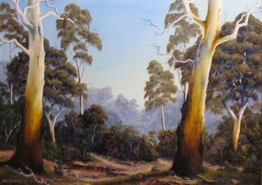 THE SCENT OF GUMTREES Painting titled "THE SCENT OF GUMTRE…" by John Cocoris, Original Artwork, Oil