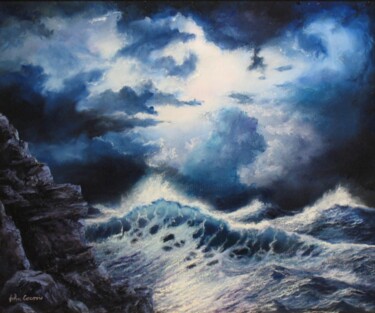 SEA STORM Painting titled "SEA STORM" by John Cocoris, Original Artwork, Oil