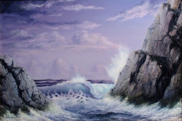 CRASHING WAVE Painting titled "CRASHING WAVE" by John Cocoris, Original Artwork, Oil