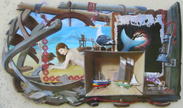 Peinture intitulée "Bateau 1" par Jean-François Brivois, Œuvre d'art originale, Huile