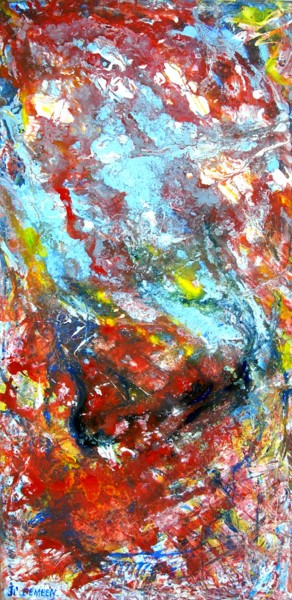 Schilderij getiteld "Ondulations colorées" door Jean-Claude Bemben, Origineel Kunstwerk, Acryl