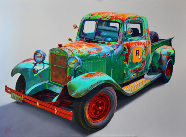 Chevrolet 1928 oil on canvas size - 1,50m x 1,10m painted in 2014 Pintura intitulada "Chevrolet 1928 oil…" por Linaldo Cardoso, Obras de arte originais, Óleo