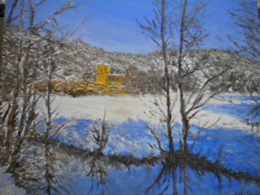 le reins à CUBLIZE sous la neige034.jpg Peinture intitulée "le reins à CUBLIZE…" par Alain Fayel, Œuvre d'art originale, Huile