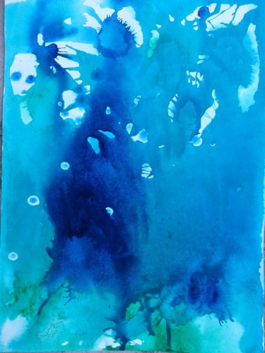 Peinture intitulée "Ocean 14" par Brigitte Mathé (MBL), Œuvre d'art originale, Aquarelle