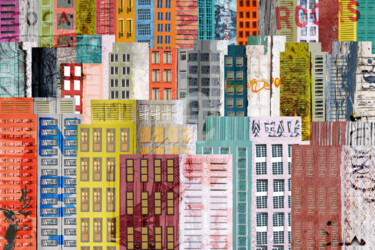 Photographie intitulée "Buildings N°6#New Y…" par Aal, Œuvre d'art originale, Photographie manipulée Monté sur Aluminium