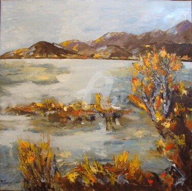 Peinture intitulée "Les Albères depuis…" par Pascale Corones, Œuvre d'art originale, Acrylique Monté sur Châssis en bois