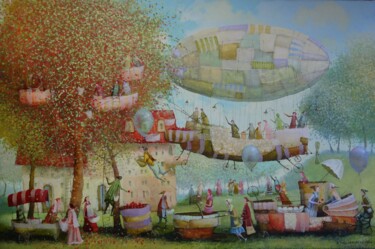 Malerei mit dem Titel "Harvest" von Remigijus Januskevicius, Original-Kunstwerk, Öl