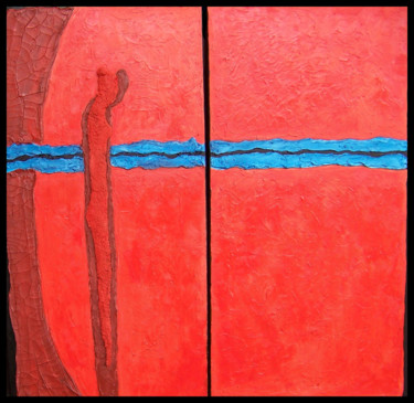 Painting titled "Stand by Me--Diptych" by Jo Moore, Original Artwork, Oil
